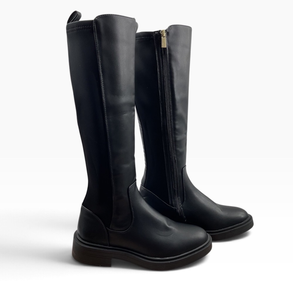Reaction Kenneth coleBlack Knee High Stretch Back Riding Boots RL23ANA01 Size 7